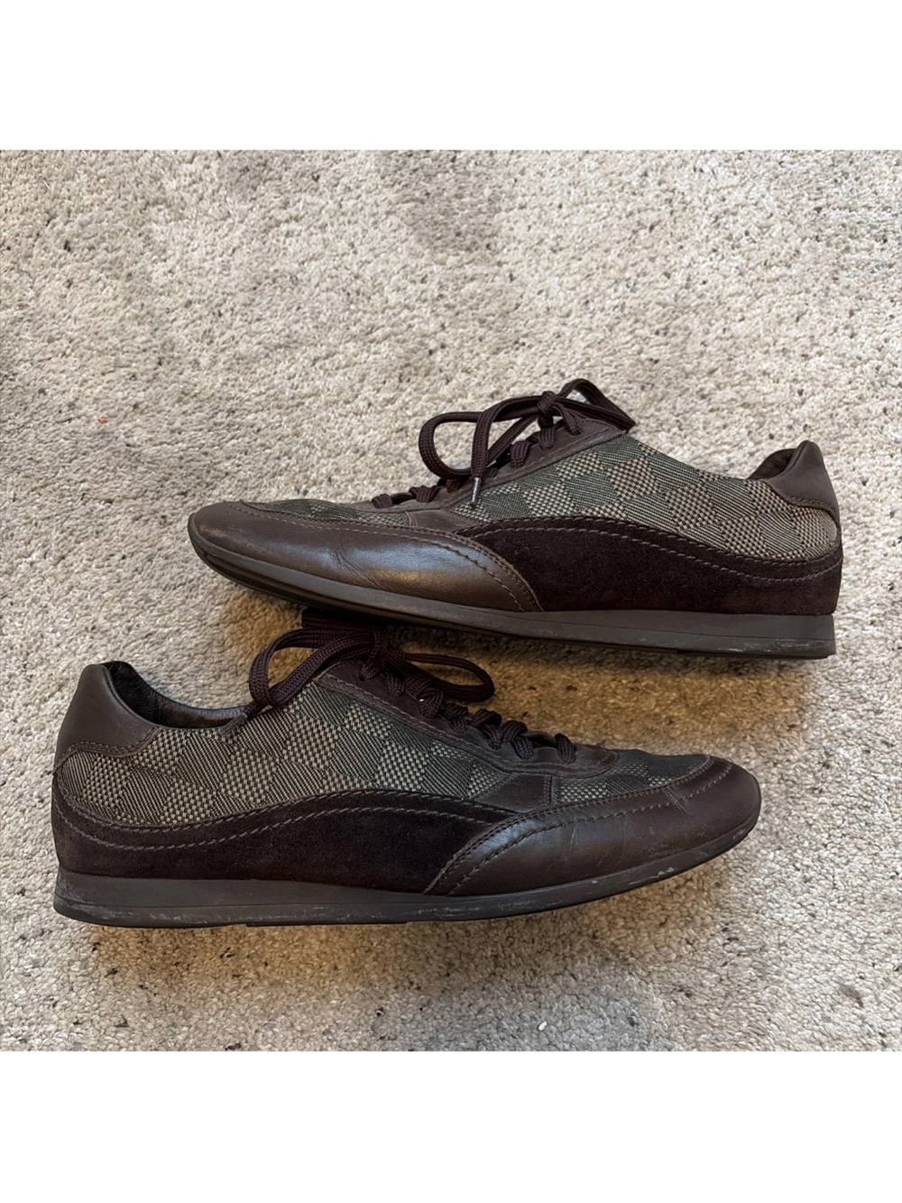 Louis Vuitton Men's Brown Check Plaid Sneaker size 8.5